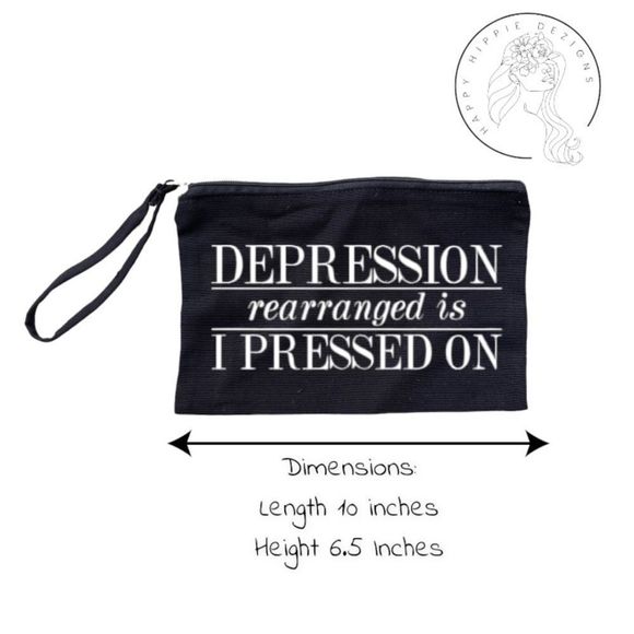 Mental Health Awareness Black Zipper Wristlet - Picture 1 of 5